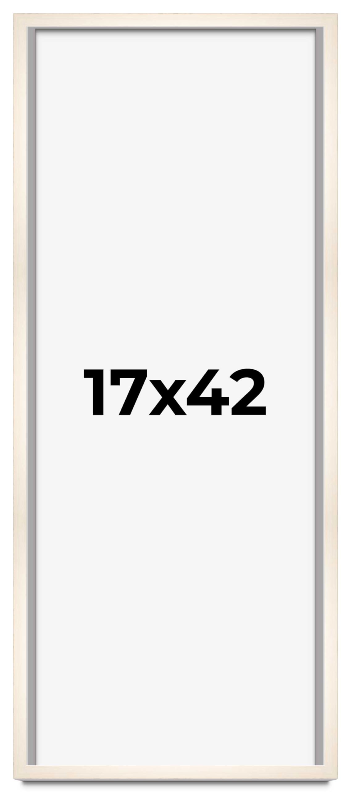 CountryArtHouse 17x42 Whitewashed Solid Wood Picture Frame - 0.8125 Inch Moulding Width with UV Acrylic Plexiglass & Acid-Free Backing - Perfect for Wall Art, Family Photos, and Home Decor