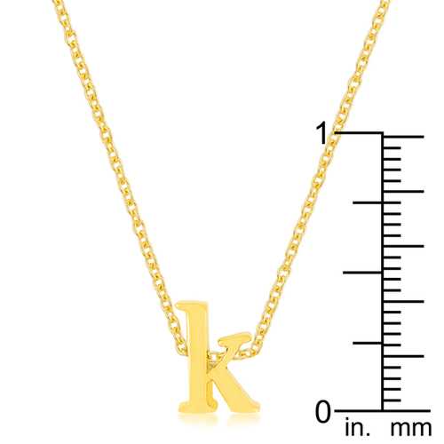 Golden Initial K Pendant Necklace for Women - Personalized Letter K Jewelry Gift for Her - Perfect for Birthdays, Anniversaries & Everyday Elegance