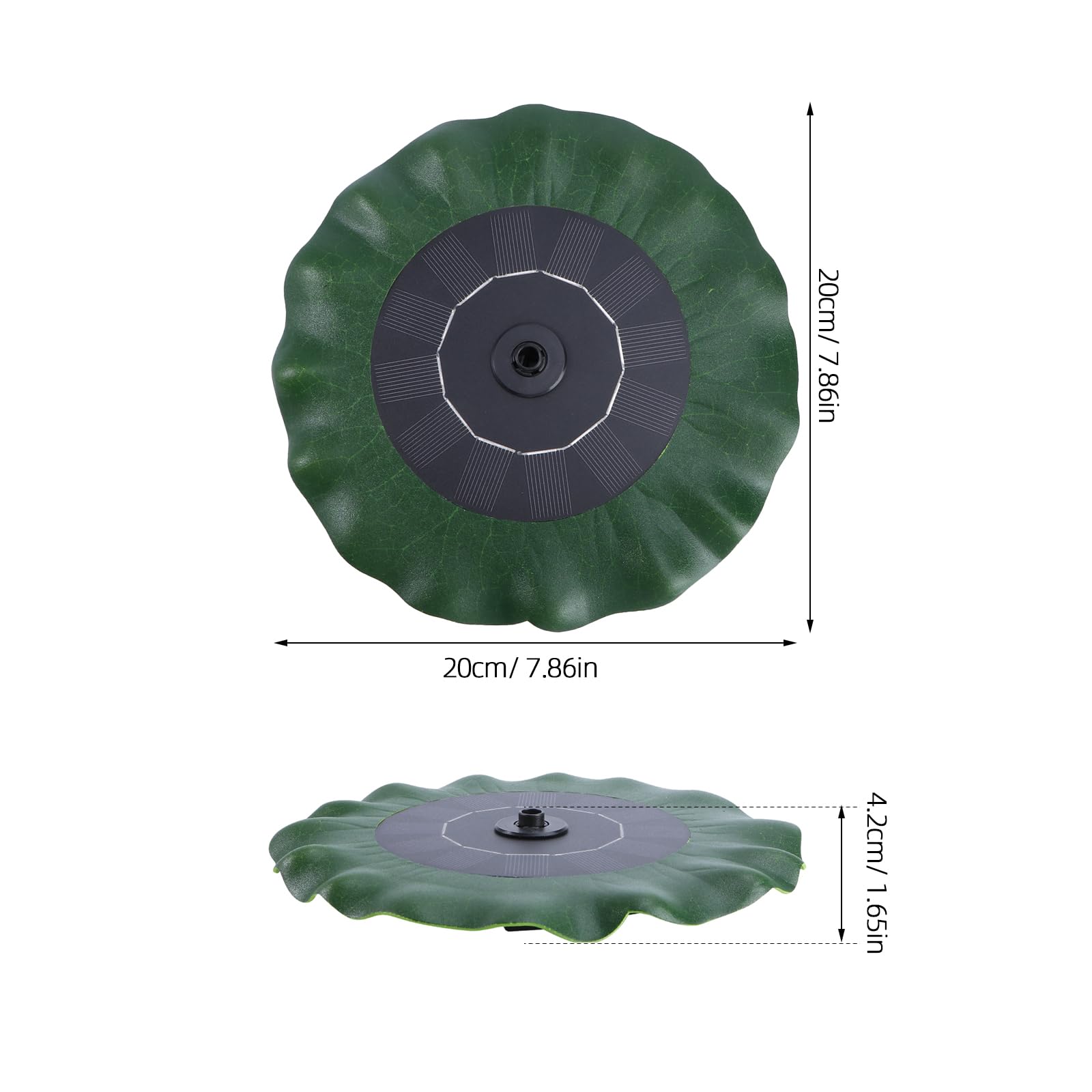 YARNOW Floating Solar Fountain - Lotus Leaf Shape Solar Powered Water Pump for Bird Baths, Garden Ponds & Outdoor Decor (7.87 Inch, Green) | Perfect for Backyard, Patio & Wildlife Water Features
