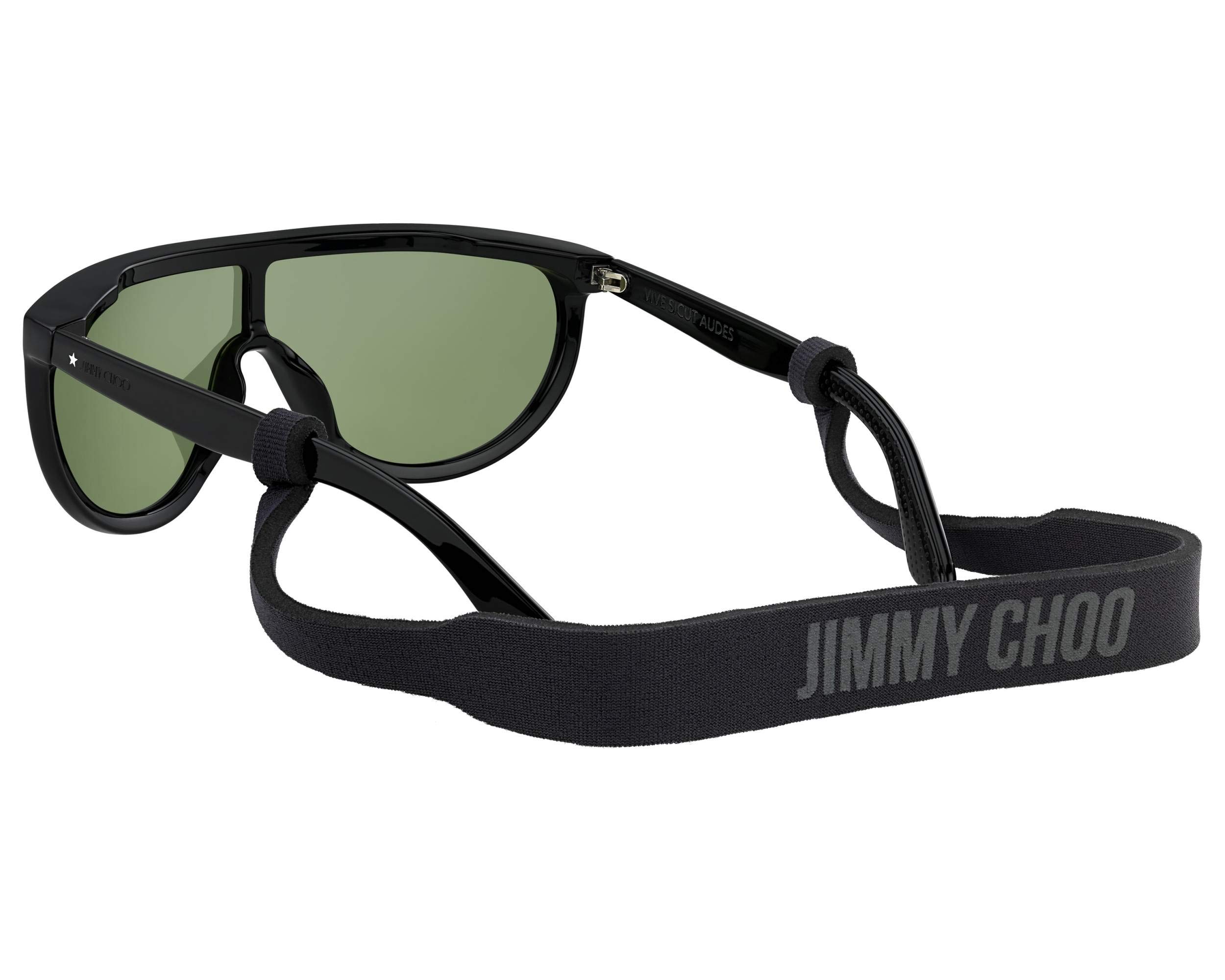 Jimmy Choo Hugo/S 0807 Sunglasses - Black & Emerald Green Lenses - UV Protection, Polarized, Fashionable for Women - Perfect for Beach, Driving & Outdoor Activities