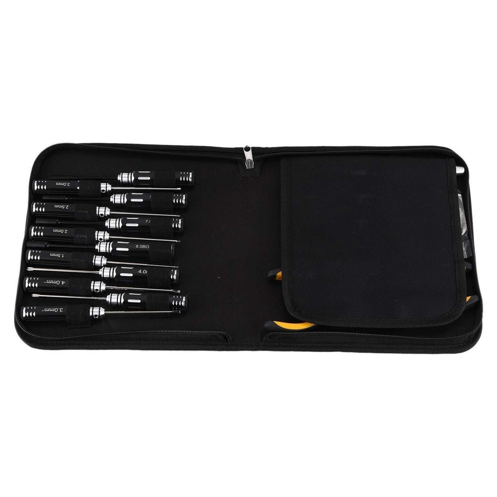 18 in 1 RC Repair Tool Kit with Screwdriver, Pliers & Hex Sockets - Professional RC Airplane & Car Model Toy Maintenance Set for DIY Enthusiasts and Hobbyists