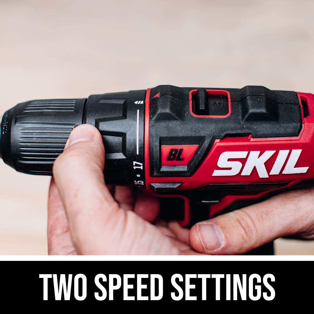 SKIL 5-Tool Combo Kit with PWRCore 12 Brushless 12V Cordless Drill Driver, Impact Driver, Oscillating Multi-Tool, Work Light & Bluetooth Speaker | Includes 2 x 2.0Ah Lithium Batteries & PWRJump Charger | Perfect for DIY Projects, Home Repairs & Construction Work (Model CB736801)