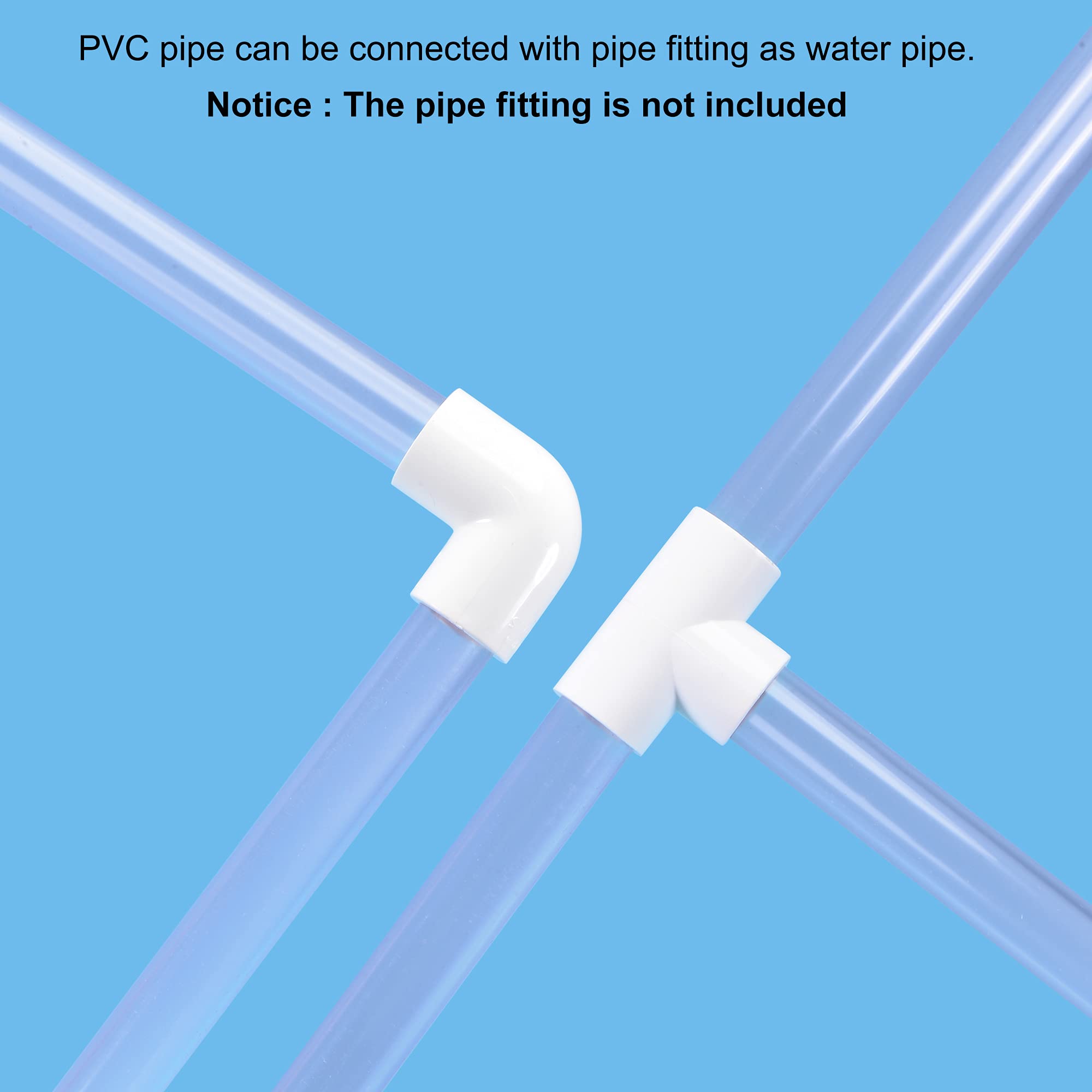 **MECCANIXITY PVC Rigid Round Pipe 15mm ID 20mm OD 300mm - High Transparency Plastic Tube for Water Pipes, Aquariums, Fish Tanks - Ideal for Plumbing, DIY Projects, and Home Aquarium Setup**