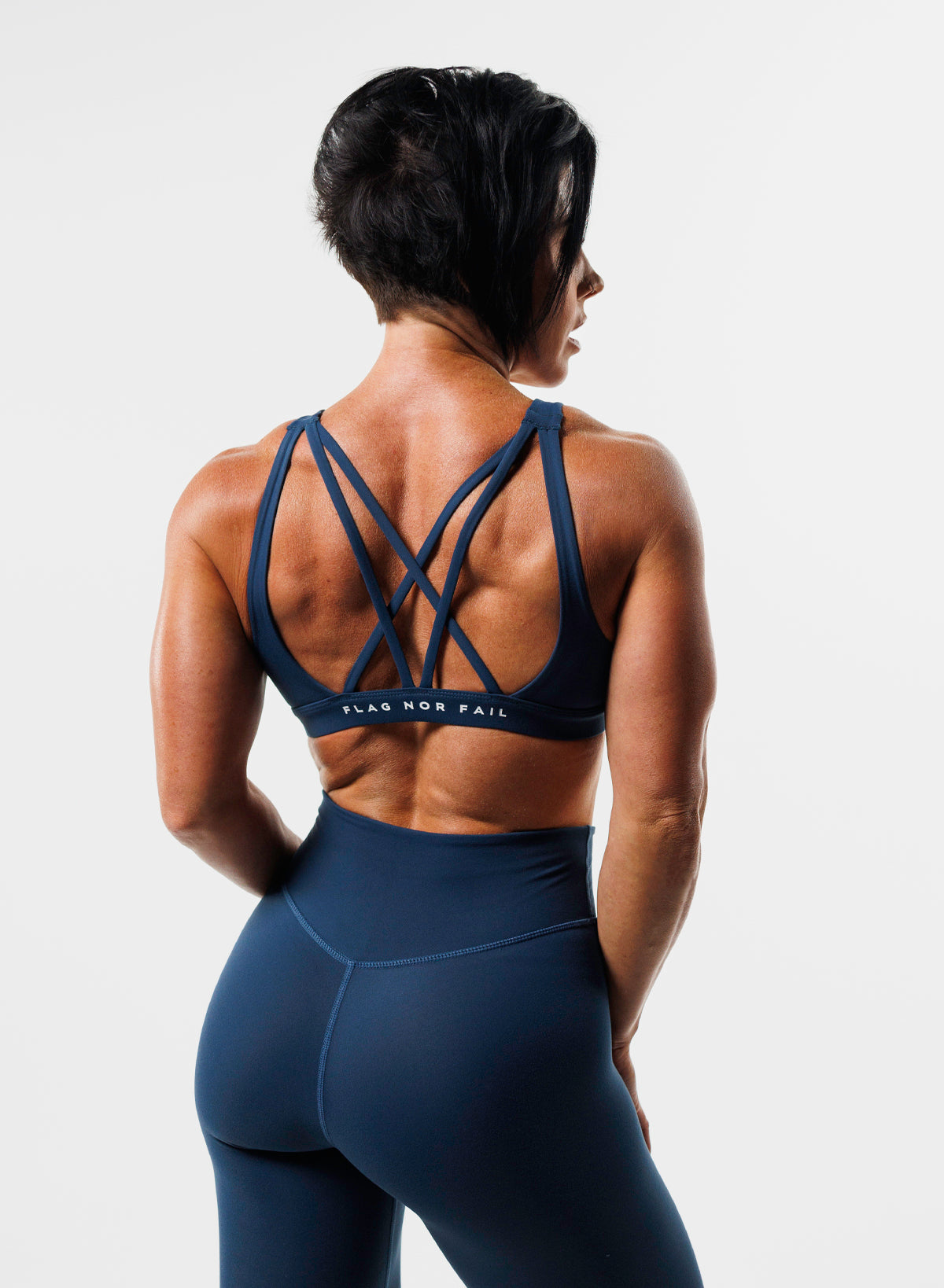 Crisscross Essential Bra - French Navy - Comfortable Support for Yoga, Workouts & Everyday Wear