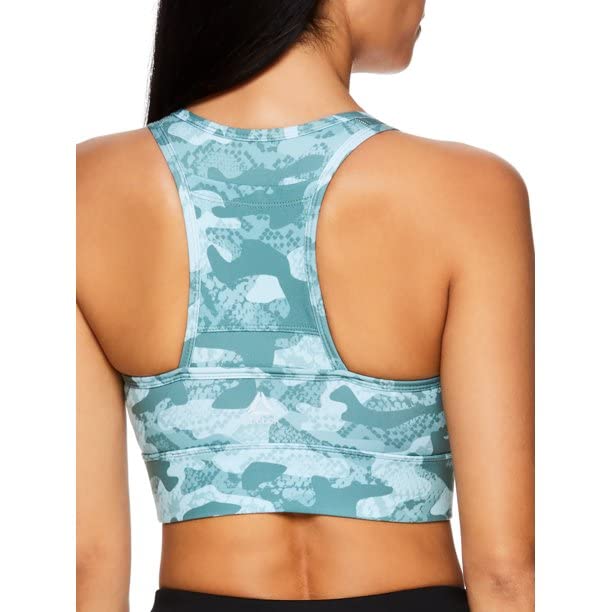 Reebok Women's Sports Bra with Back Pocket & Removable Pads - Laurel Wreath (Small) - High Support Workout Top for Running, Yoga & Gym