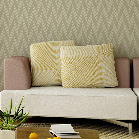 Broken Braid Herringbone Raven + Lily Wall Stencil - DIY Home Decor, Wall Painting Template for Living Room, Bedroom, Nursery