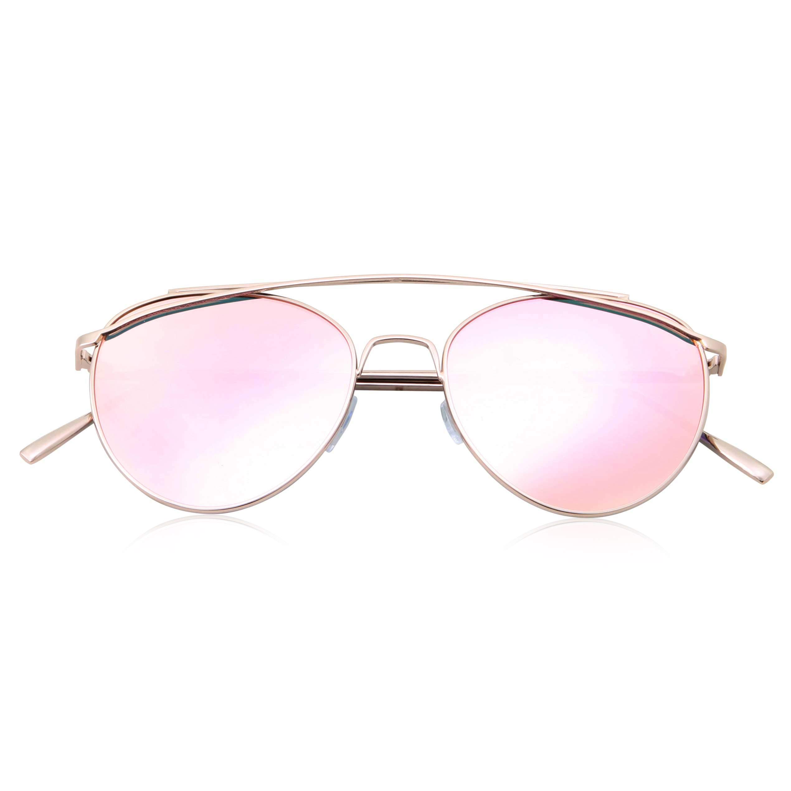 PUNCH Slim Round Flash Mirror Metal Sunglasses - Polarized UV Protection for Men & Women - Perfect for Driving, Beach, and Outdoor Activities