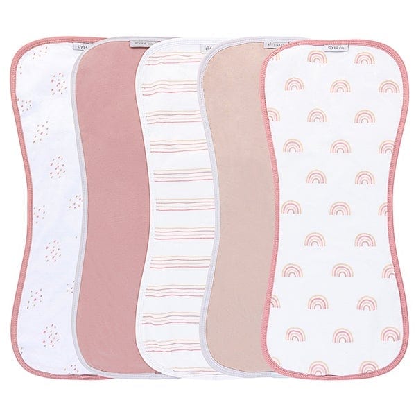 Elys & Co 5 Pack Super Absorbent Burp Cloths for Babies - Soft & Gentle for Newborns, Infants & Toddlers - Perfect for Feeding, Spit-Up & Messy Moments