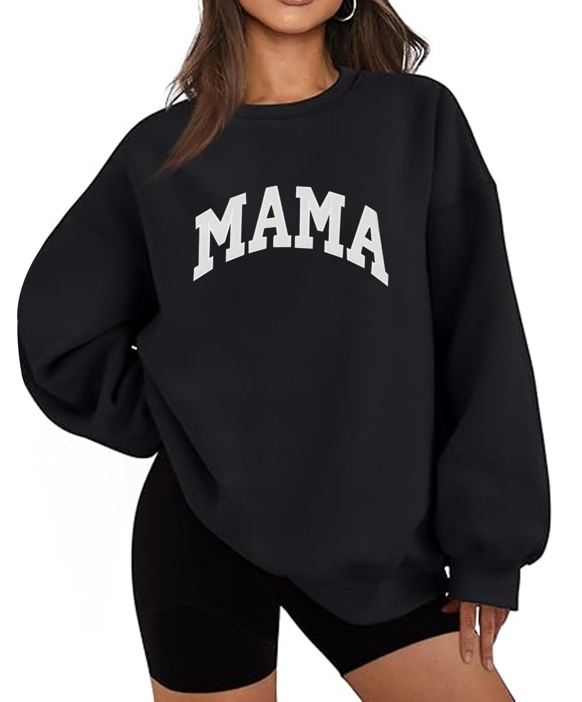 INFITTY Women's Long Sleeve Crewneck Pullover Hoodie - Trendy Graphic Sweatshirt for Fall 2025 | Casual Sweater Top for Moms | Perfect for Everyday Wear, Coffee Dates & Weekend Outings