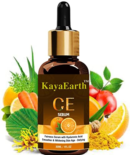 KayaEarth Professional Vitamin C Face Serum - Brightening, Anti-Aging & Skin Repair Treatment for Dark Circles, Fine Lines & Sun Damage (30ml) | Daily Skincare Routine, Morning & Night Use for Glowing Skin