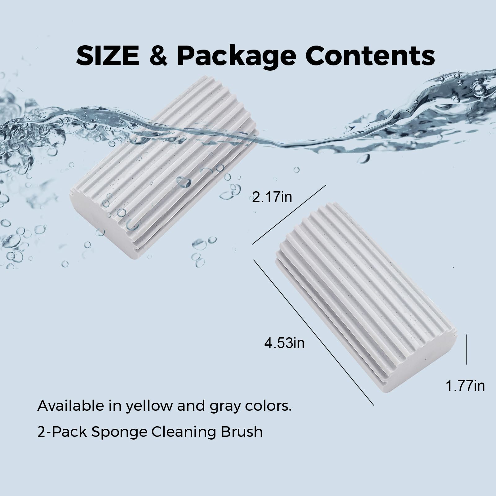 2-Pack Damp Clean Duster Sponge Set - Multi-Purpose Cleaning Brush for Blinds, Glass, Baseboards, Vents, Mirrors & More - Perfect for Dusting, Wiping & Deep Cleaning Hard-to-Reach Areas in Home & Office