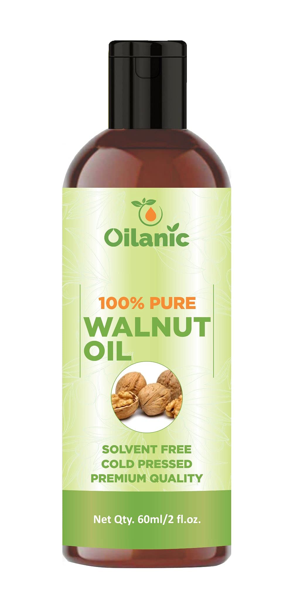 Oilanic 100% Pure & Natural Walnut Oil (60ml) - Cold Pressed, Unrefined for Cooking, Salad Dressing & Skin Care