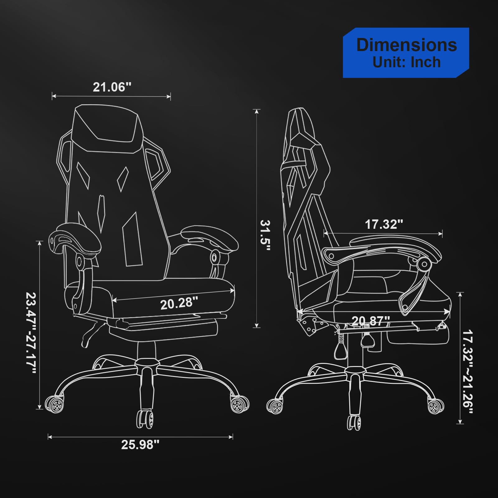 GTRACING Ergonomic Gaming Chair with Mesh Back, Adjustable Headrest & Lumbar Support - Reclining Computer Chair with Footrest for PC Gamers & Office Work (White) - Perfect for Esports, Streaming & Long Work Sessions