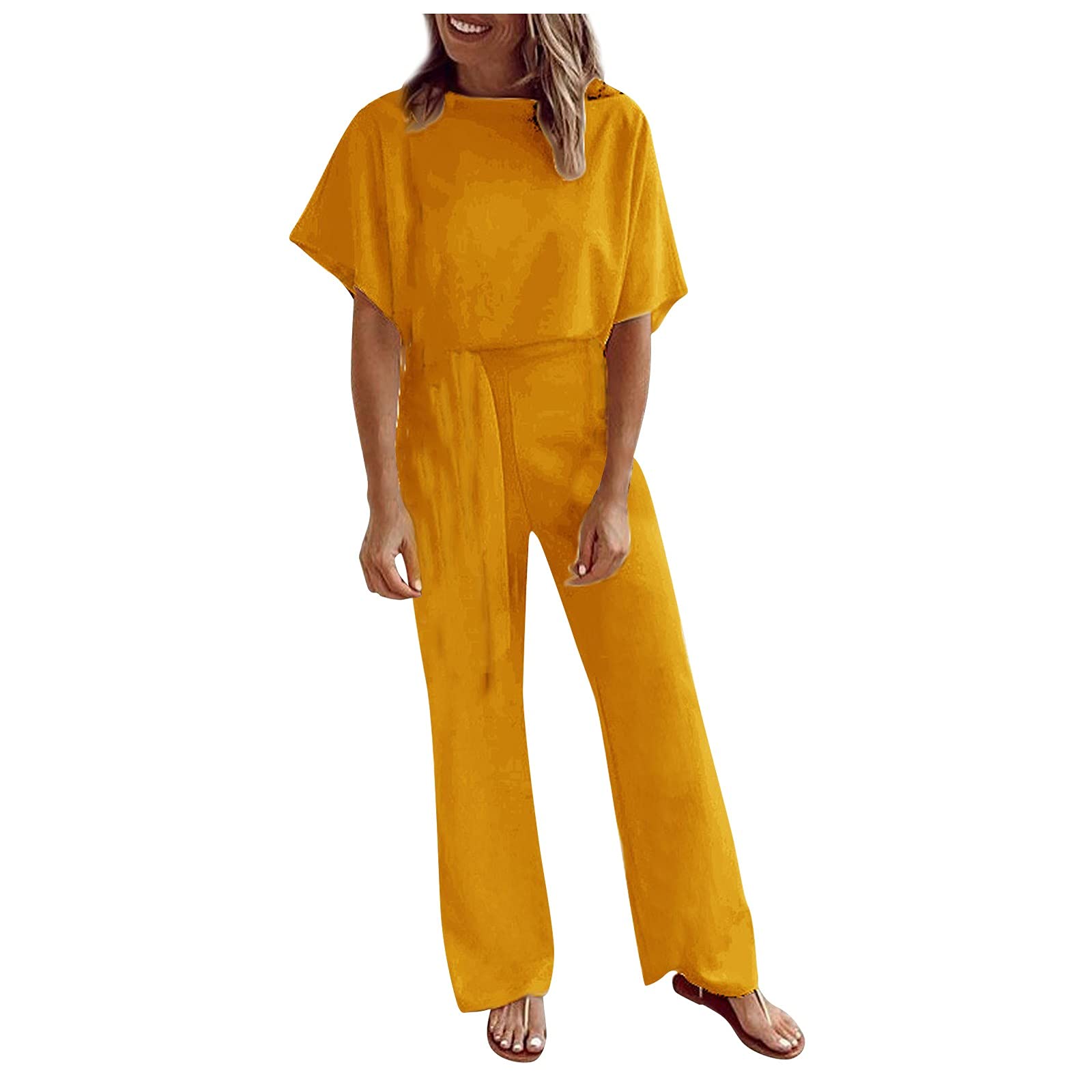 PEGONE Women's Casual Loose Long Overalls - Wide Leg Jumpsuit for Club Wear, Party Outfit & Everyday Fashion | Comfortable Straight Leg Romper for Women's Street Style & Night Out