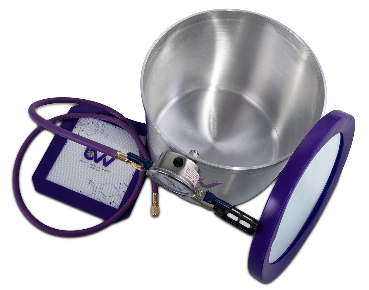 BVV 5 Gallon Aluminum Vacuum Chamber with 4CFM Two Stage Pump - Professional SIDEMOUNT Vacuum Sealing Kit for Food Preservation, Resin Degassing & Science Experiments