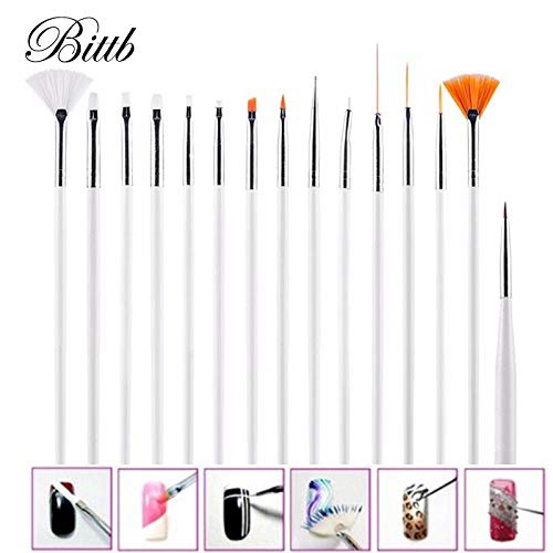 15pcs Professional Nail Art Brush Set - Dotting Tools, Painting Pens & Manicure Design Brushes for Nail Polish (Pink) | Perfect for Salon, Home Manicure & DIY Nail Art Designs