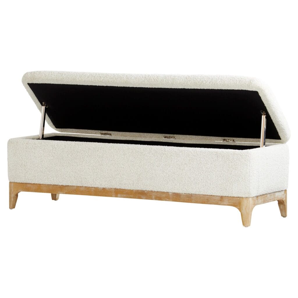 Cyan Design 11380 Diascia Bench - White & Cream Upholstered Indoor/Outdoor Bench for Patio, Garden, or Entryway Decor