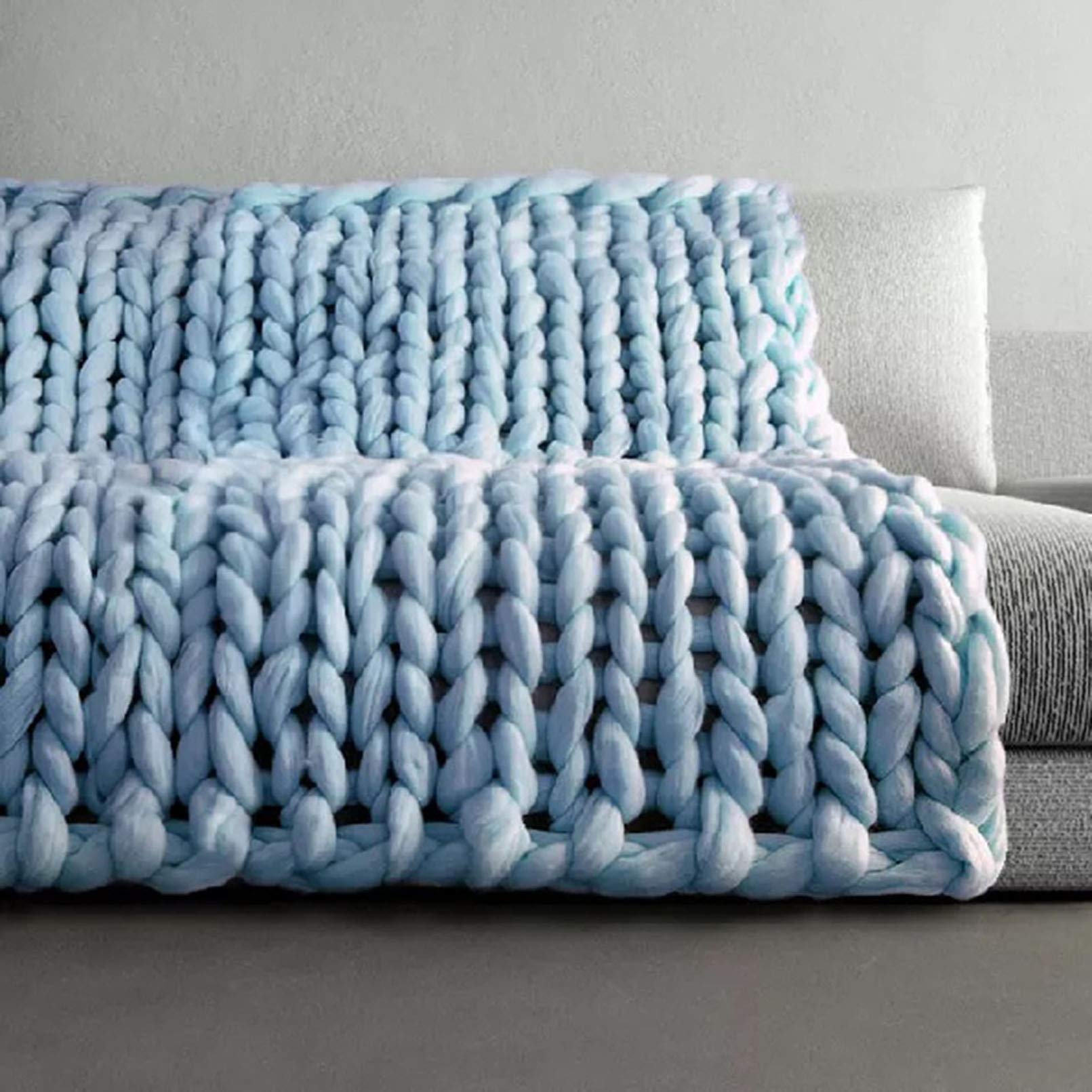 Soft Chunky Knit Throw Blanket - Cozy Braided Blanket for Bed, Couch & Sofa | Warm Home Decor for Bedroom & Living Room | Perfect for Snuggling, Reading & Relaxing