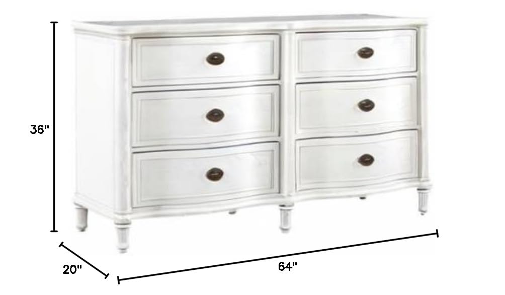 Beaumont Lane 6-Drawer Cotton Dresser for Bedroom - Stylish Storage Chest with Smooth Gliding Drawers for Clothes & Linens Organization