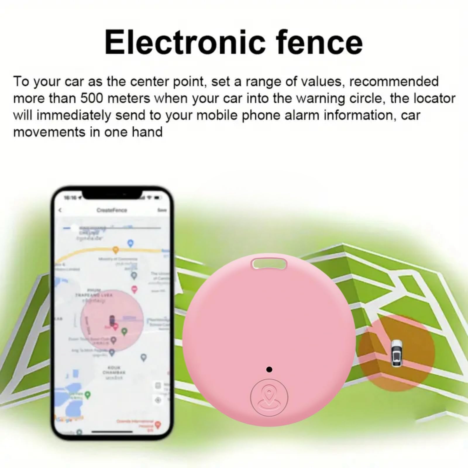 Mini Magnetic GPS Tracker for Vehicles & Pets - Portable Anti-Lost Car Tracking Device with Strong Magnet - Worldwide Real-Time Location System (Pink) - Perfect for Vehicle Security & Pet Safety