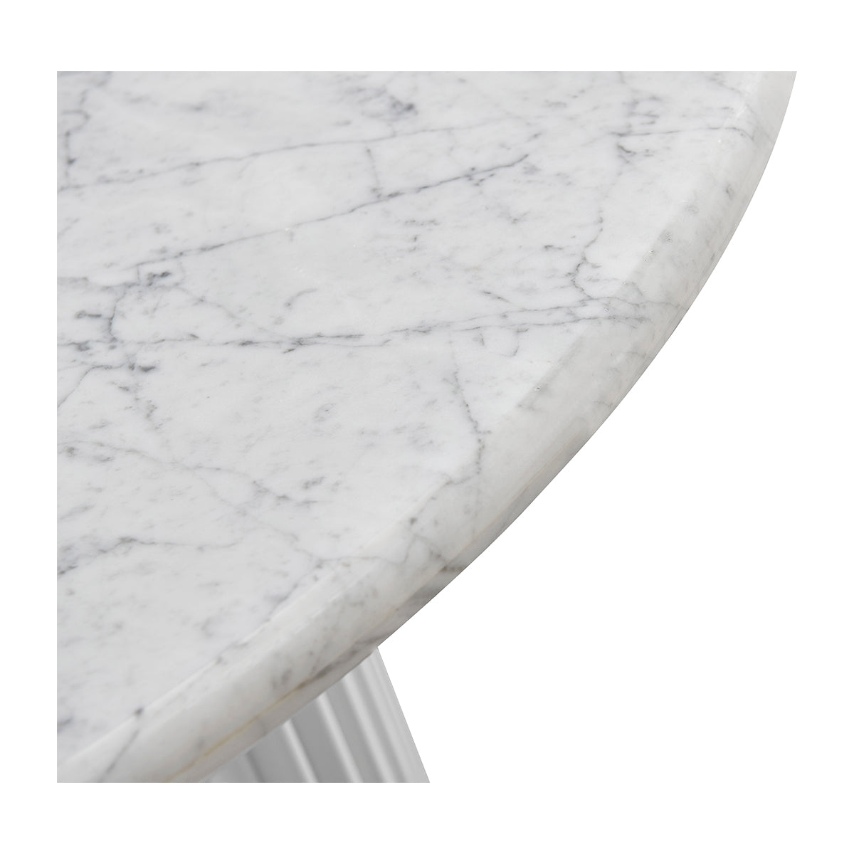 Elegant Cosmos Marble Dining Table - Modern Round Marble Top with Sturdy Metal Base for Dining Room, Kitchen, or Outdoor Patio
