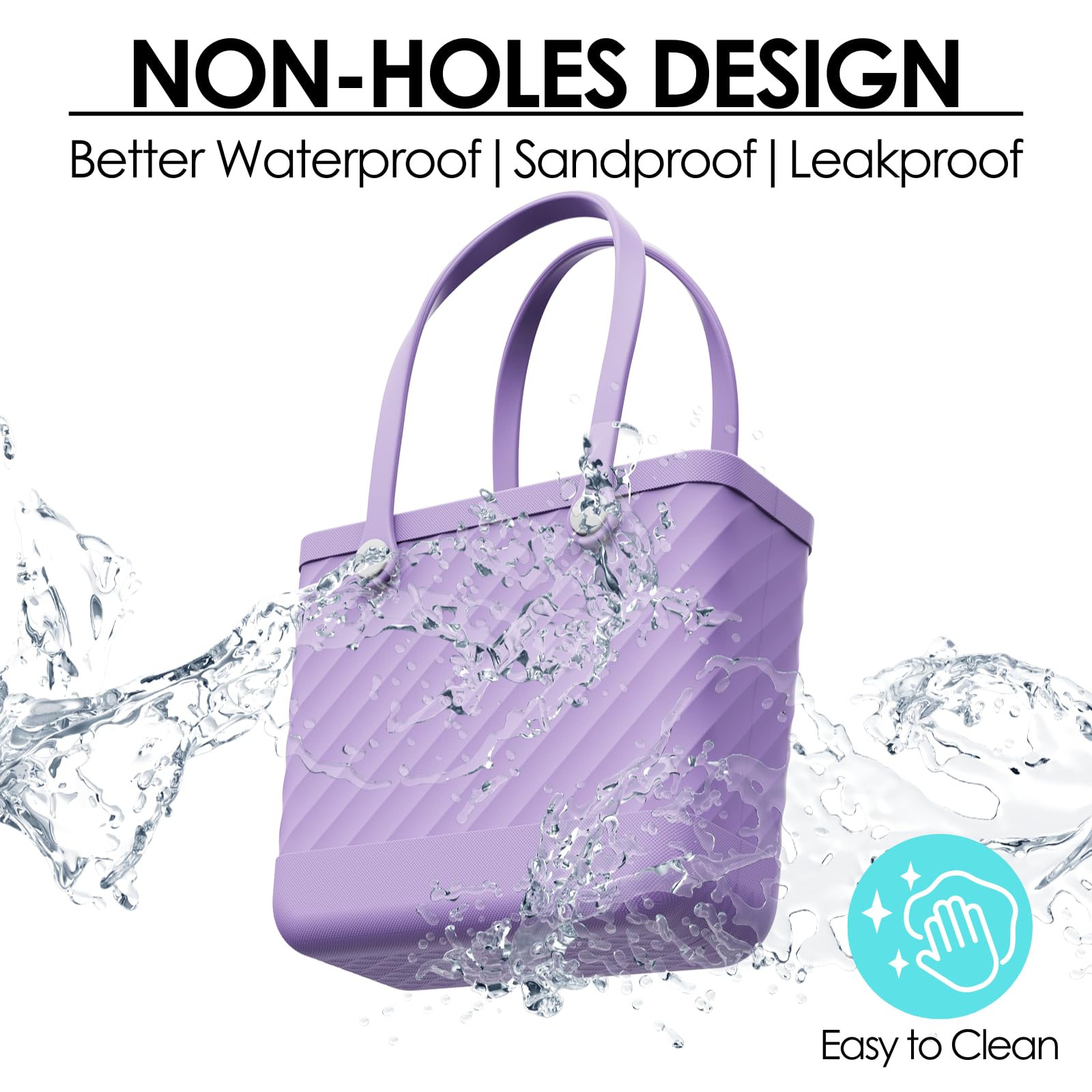 Women's Medium Waterproof Beach Bag – Sandproof Leakproof Tote with Zipper Pocket for Travel, Pool, Boat, Gym, and Outdoor Adventures