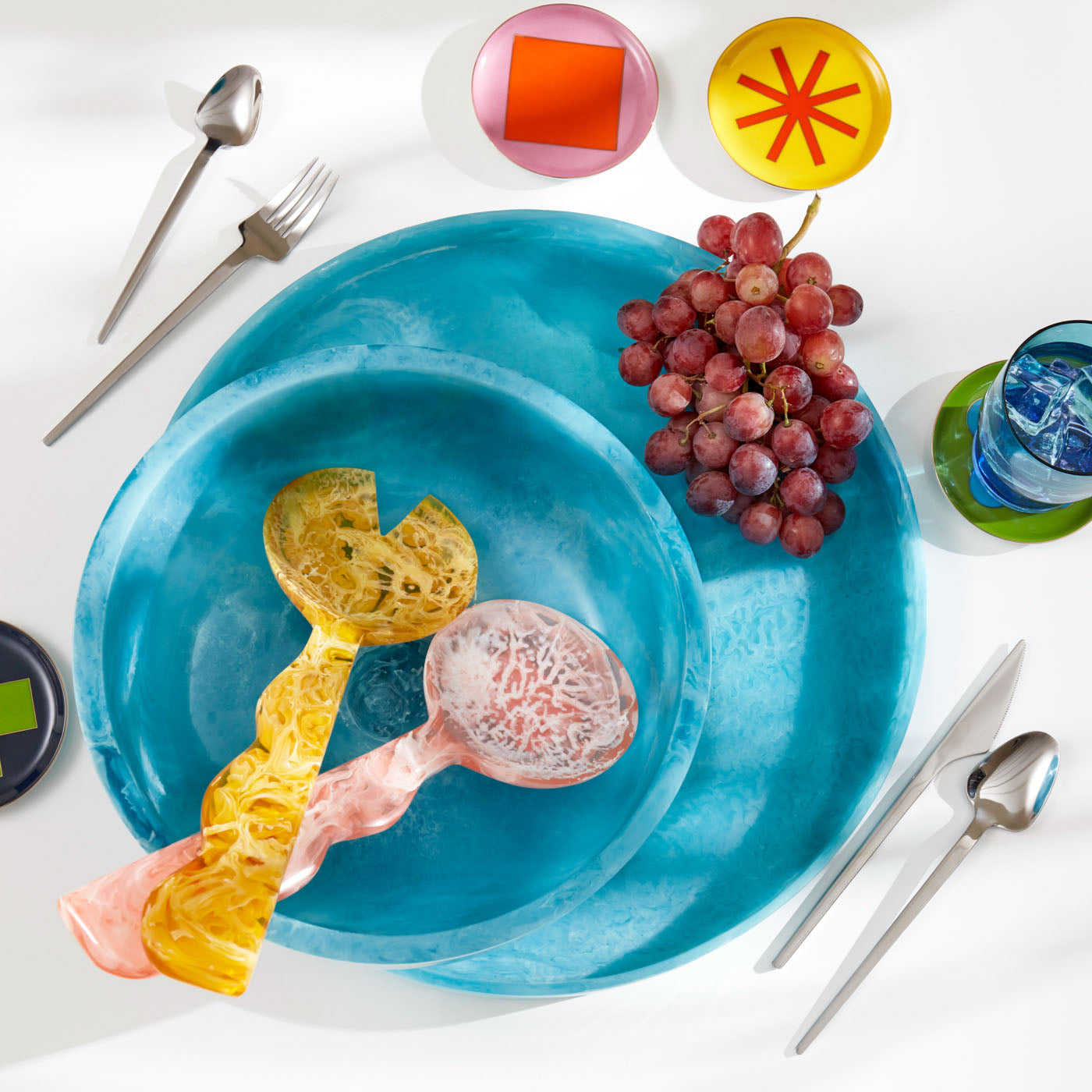 Como Ripple Salad Serving Set - Stainless Steel Salad Tongs & Serving Spoon - Perfect for Dinner Parties, Picnics, and Family Gatherings