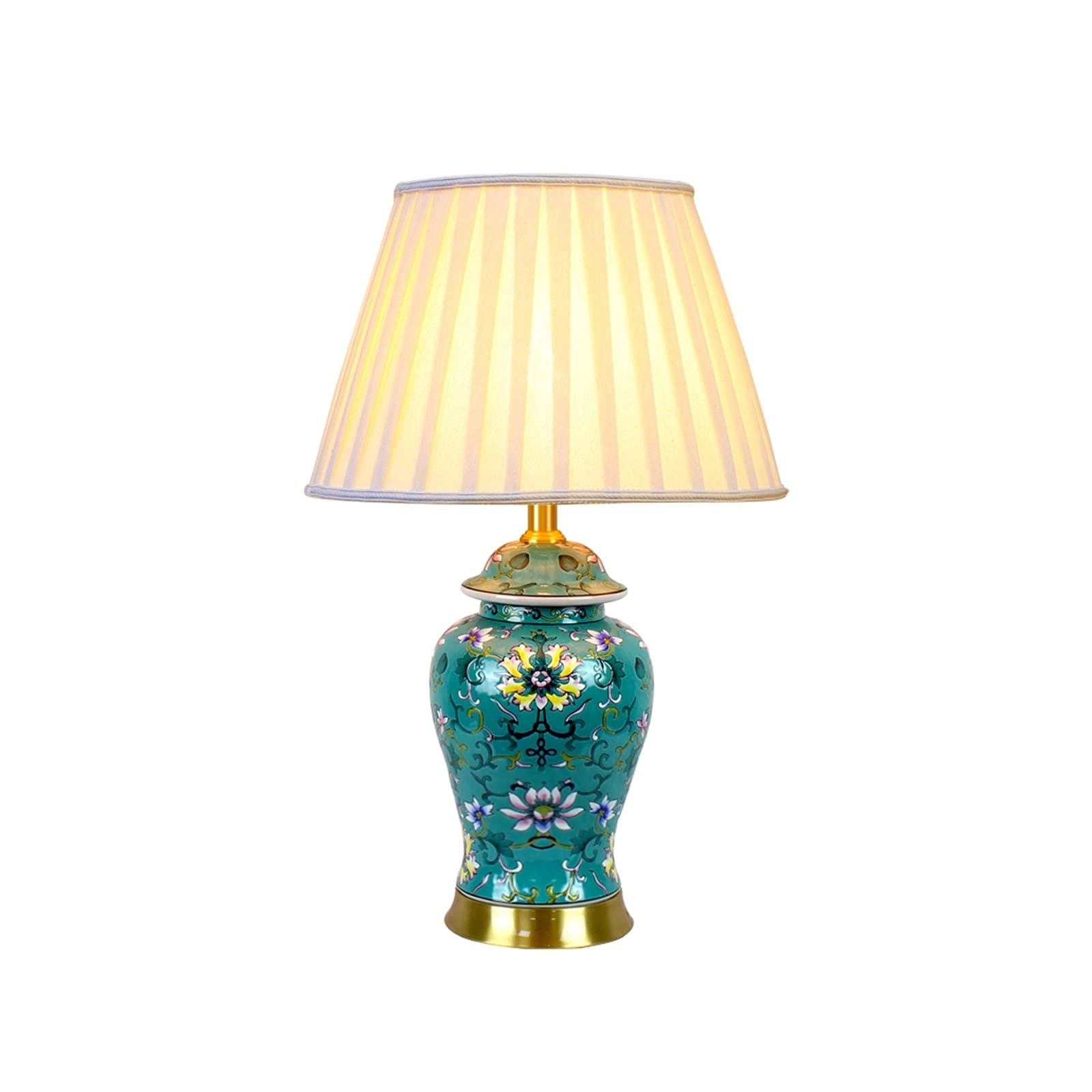 Vintage Ceramic Table Lamp with Floral Design - European Style Bedside & Desk Lamp for Living Room, Bedroom - Perfect for Reading, Decor & Ambient Lighting (2 Sizes Available)