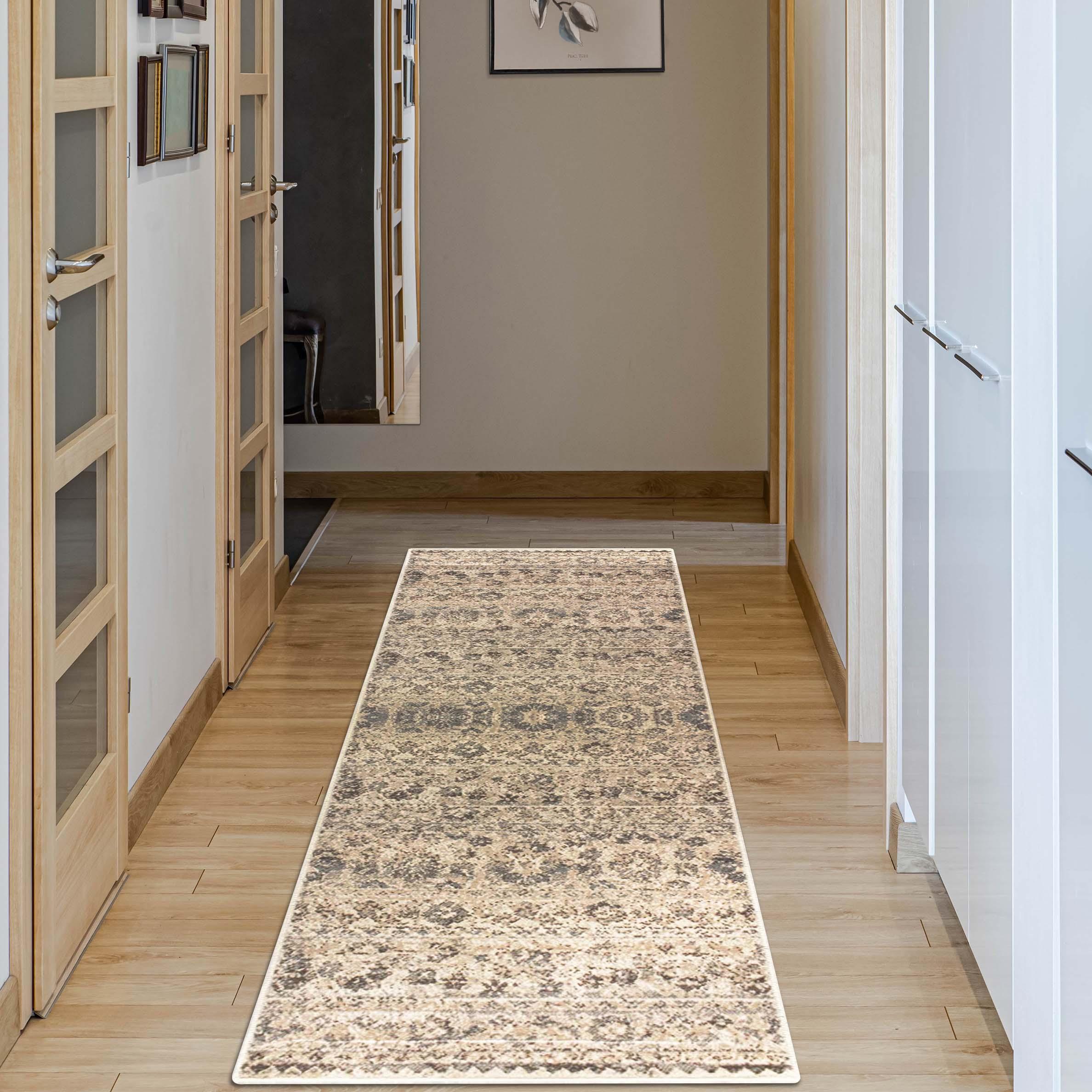 Stylish Fawn Abstract Floral Area Rug - Soft Non-Slip Indoor Carpet for Living Room, Bedroom, or Hallway Runner - Perfect for Home Decor and Cozy Spaces