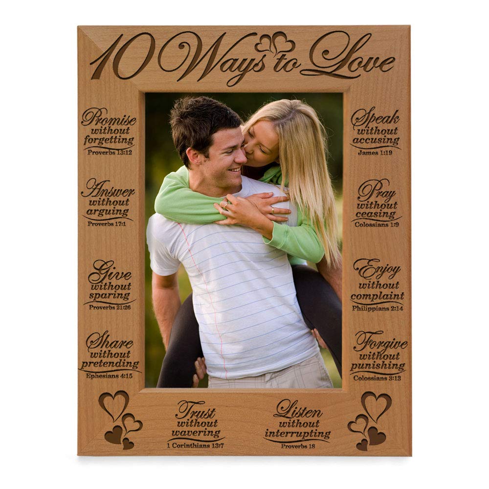 KATE POSH 10 Ways to Love Bible Verses Picture Frame (5x7) - Perfect for Gifts & Home Decor