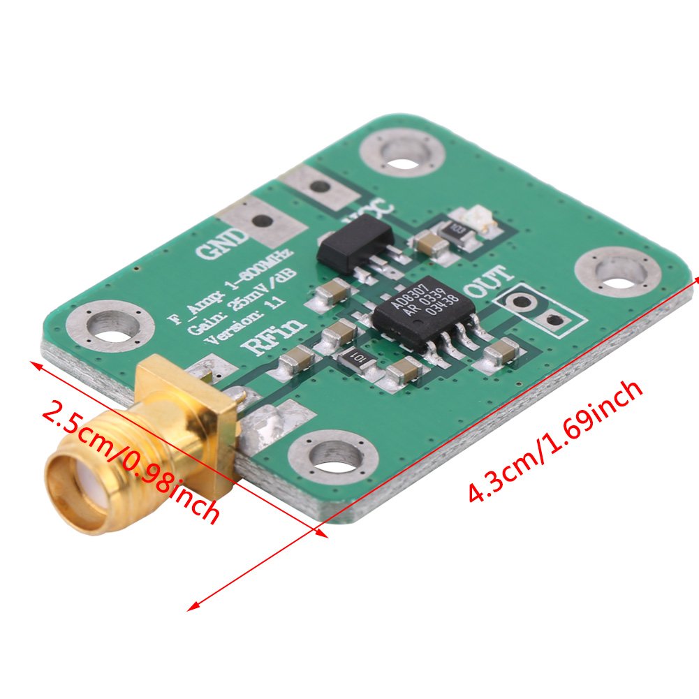 1-600MHz RF Signal Power Meter Logarithmic Detector -74dBm to 18dBm | High Precision Radio Frequency Detection Tool for Ham Radio, Wireless Testing & Signal Analysis