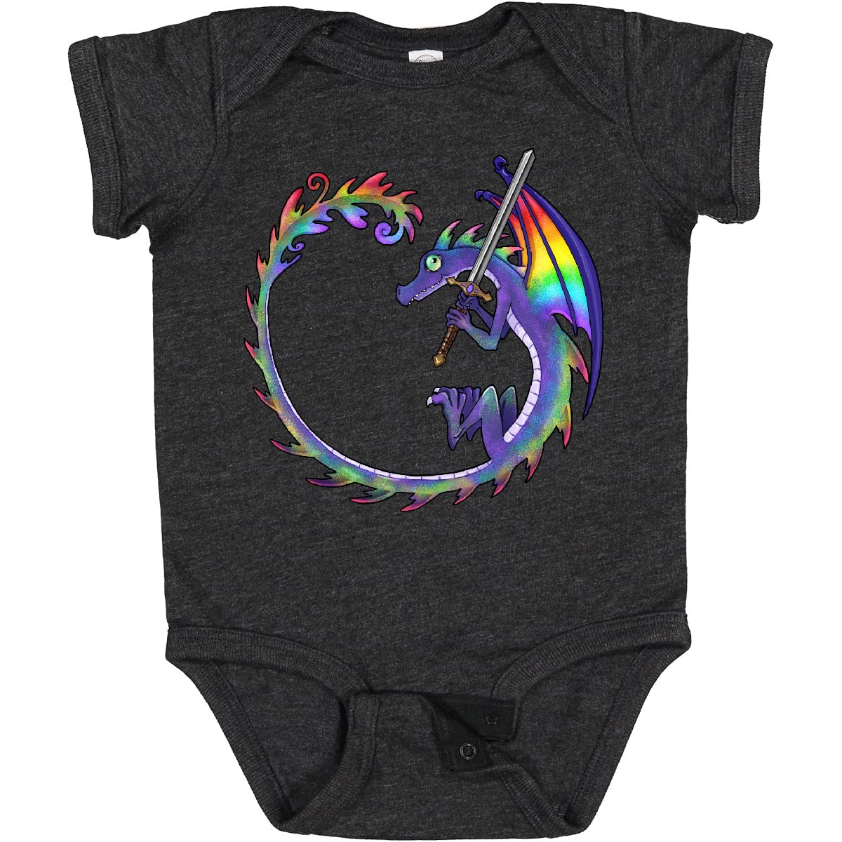 Inktastic Rainbow Dragon Baby Bodysuit for Kids & Gifts