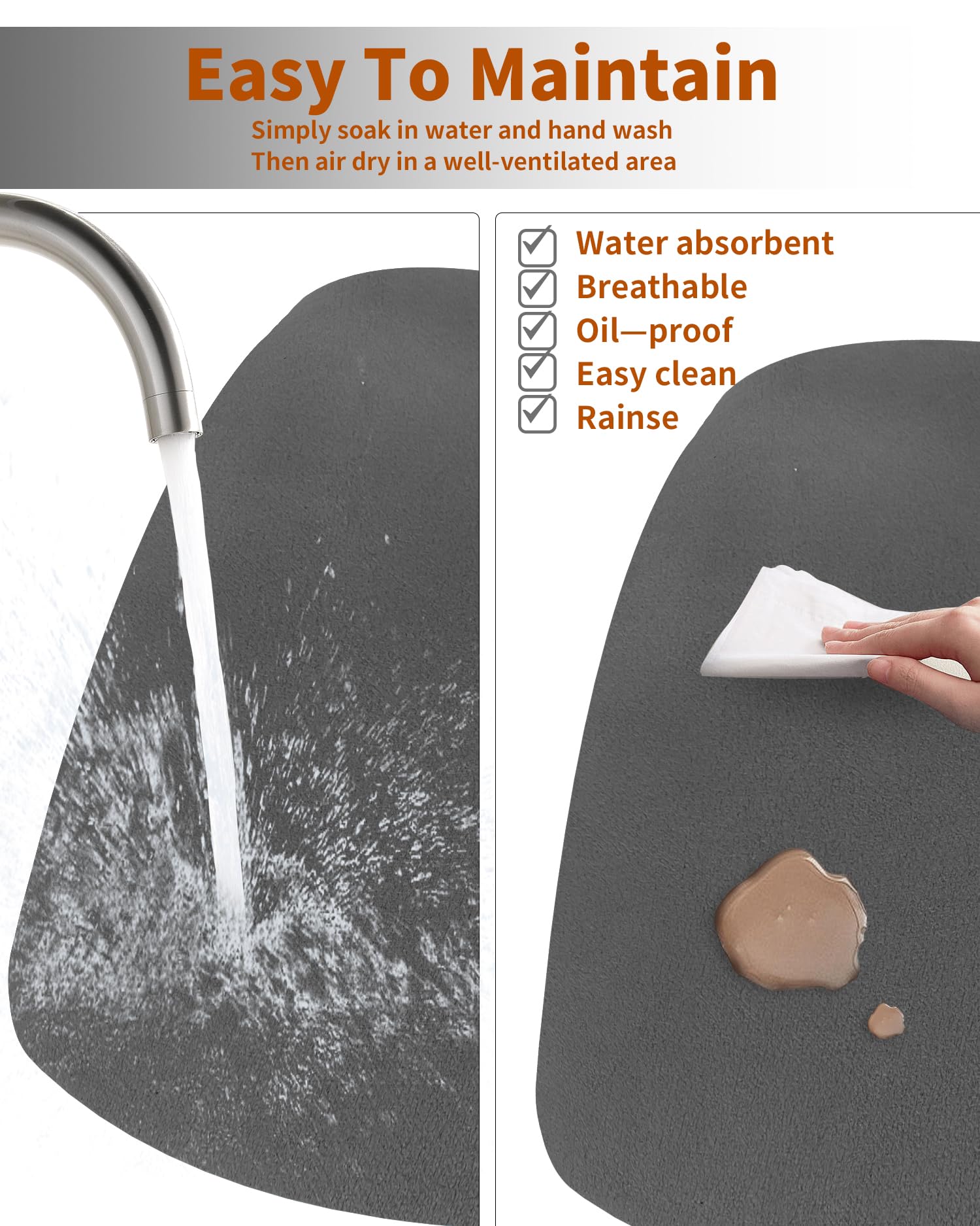 Super Absorbent Dish Drying Mat for Kitchen Counter - Non Slip Rubber Backed Kitchen Mat for Dishes, Coffee Bar & Sink Area | Perfect for Dish Rack, Countertop Protection & Quick Drying | Ideal for Home Kitchen, Coffee Station & Bar Use