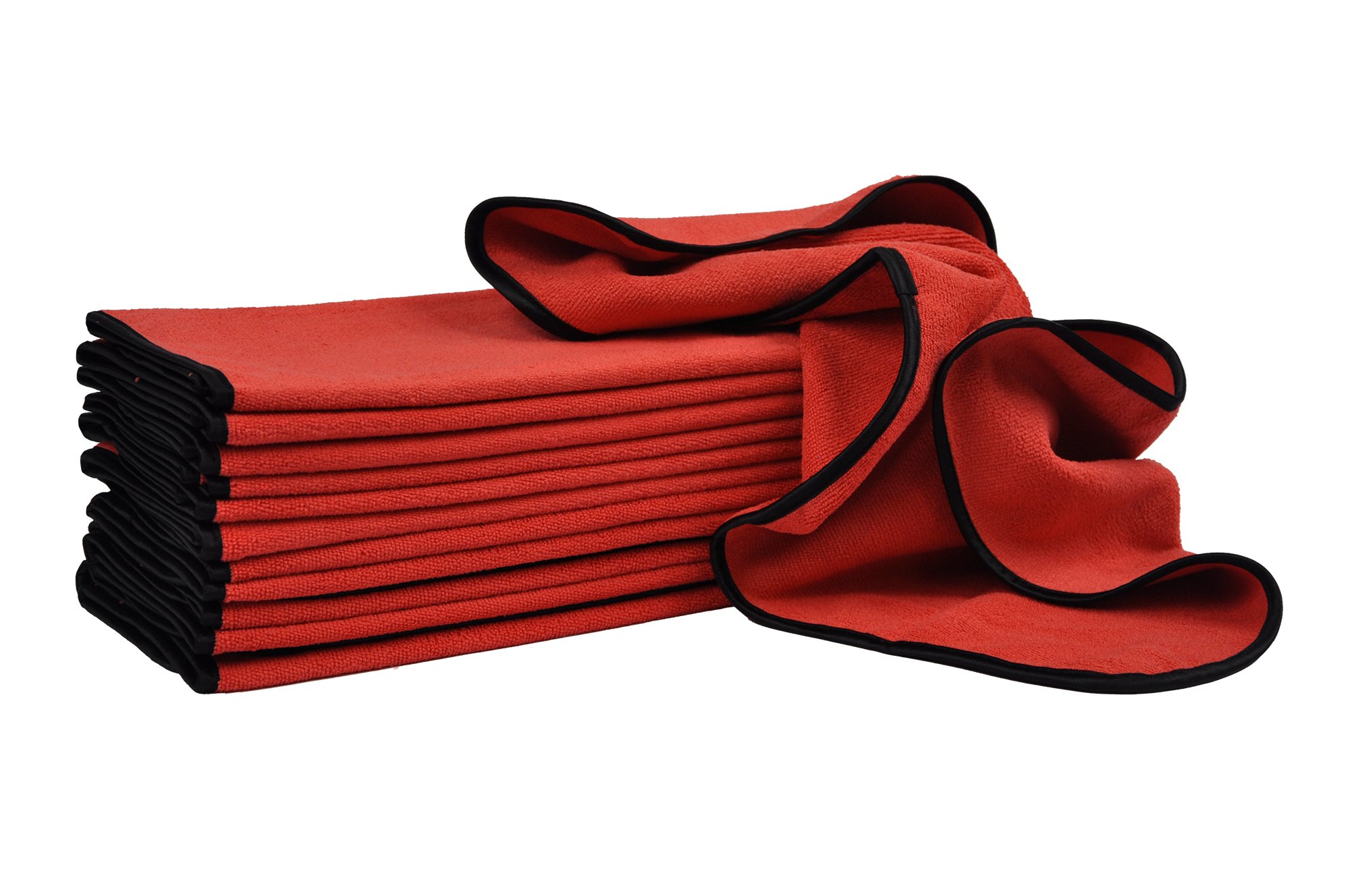 Premium 390GSM Microfiber Towels for Car Detailing - 16x24 Inches, 12 Pack - Ultra Absorbent & Scratch-Free for Auto, Motorcycle & Household Cleaning