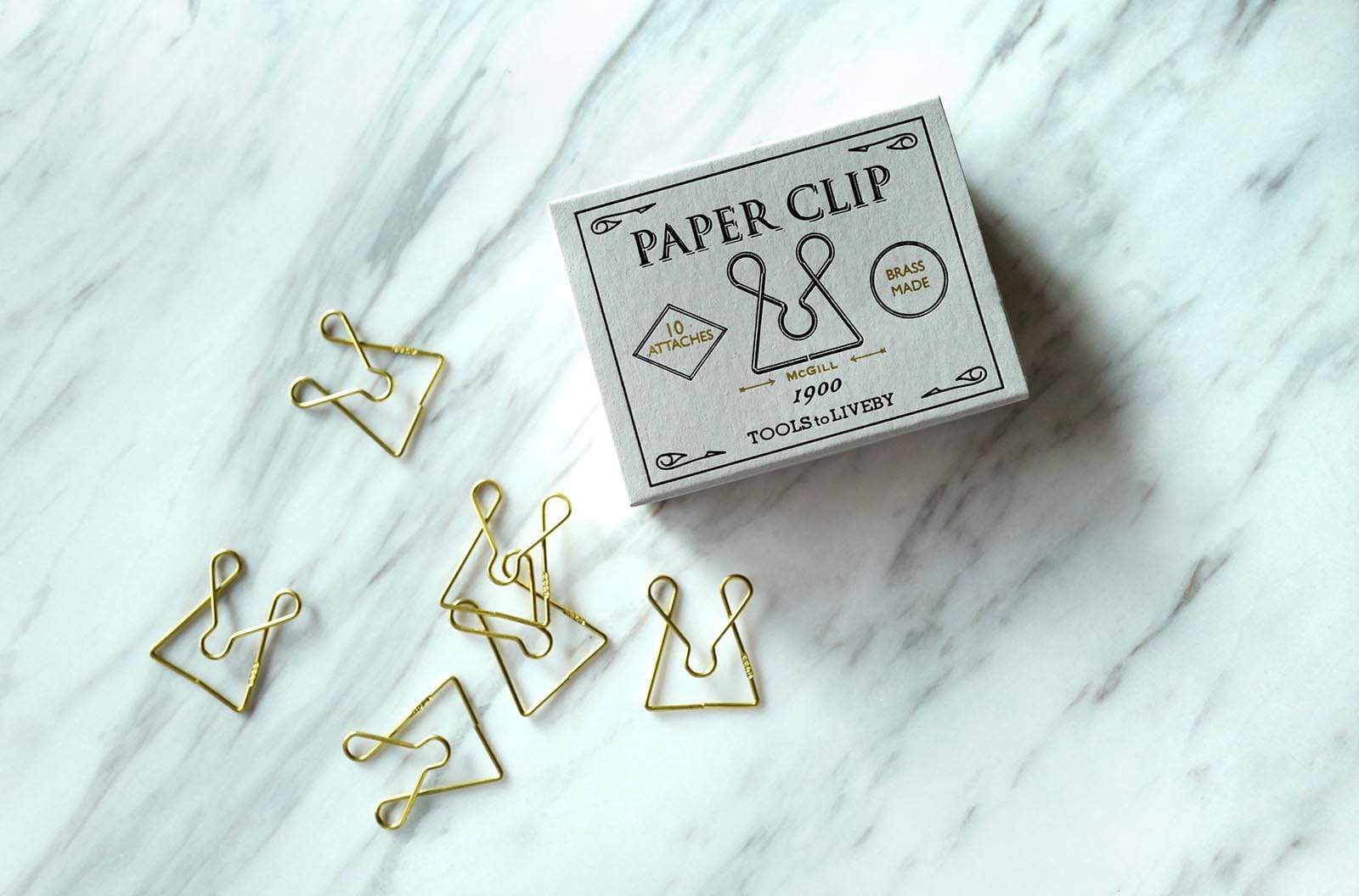 Premium Brass Paper Clips by Tools to Liveby (McGill) - Elegant Office Supplies for Organizing Documents, Notes & Files