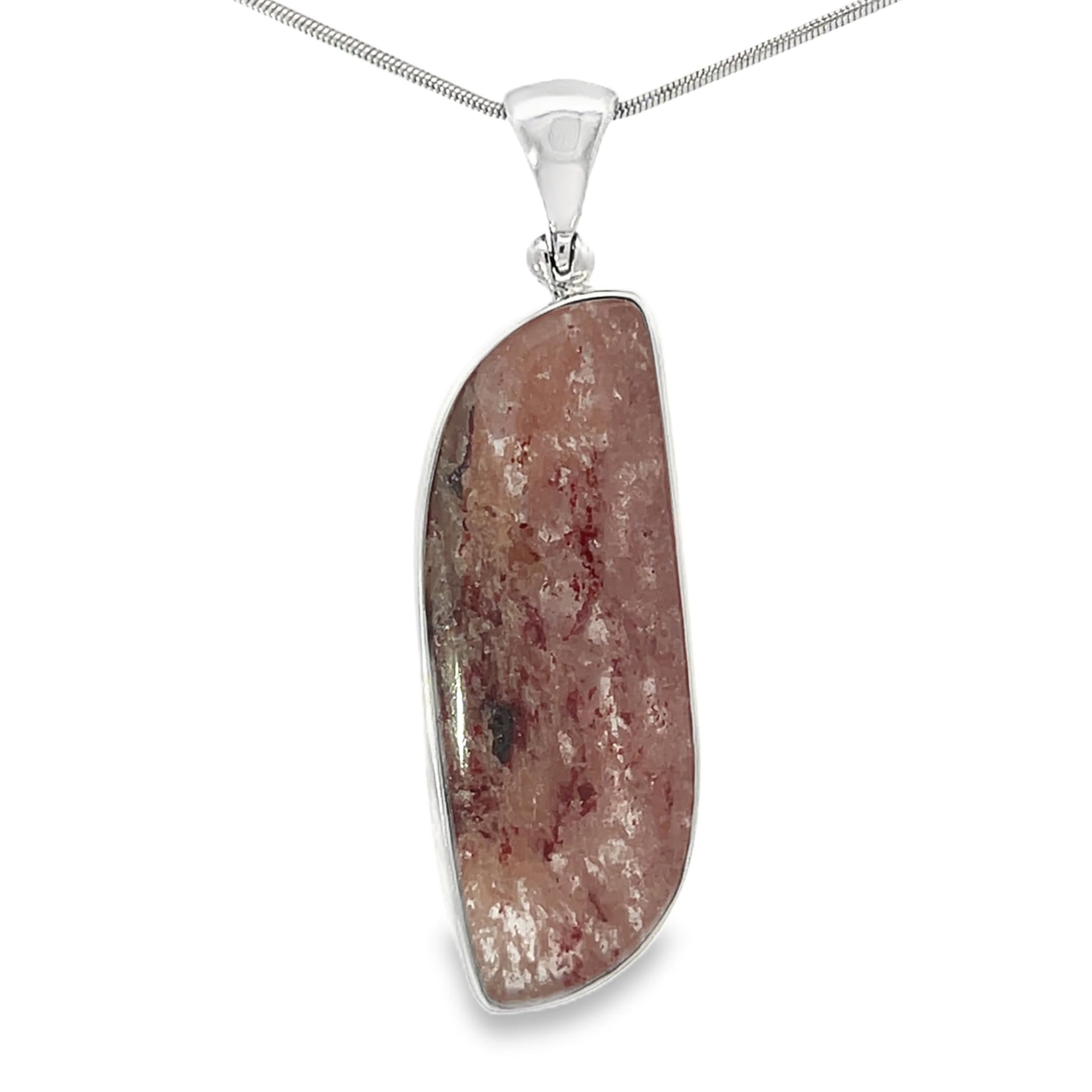Natural Cherry Red Lithium Quartz Pendant Necklace - 22 Inch Healing Crystal Jewelry for Women - Perfect for Meditation, Energy Healing & Spiritual Gifts