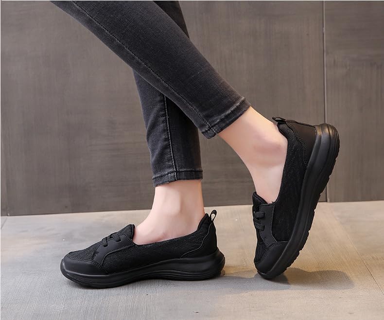 **Orthopedic Women’s Breathable Slip-On Shoes with Arch Support – Non-Slip Comfortable Mesh Walking Shoes for Women – Casual Low-Top Soft Support for Everyday Wear, Work & Travel**