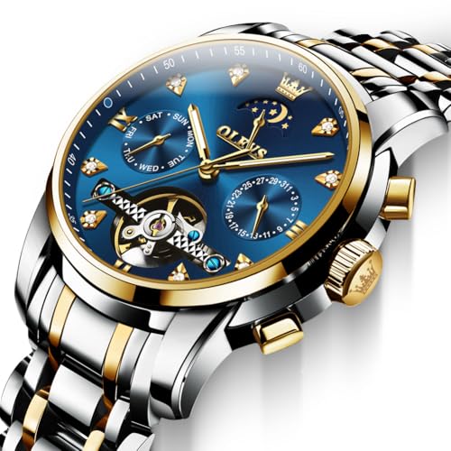 G6678: Two tone strap & blue dial