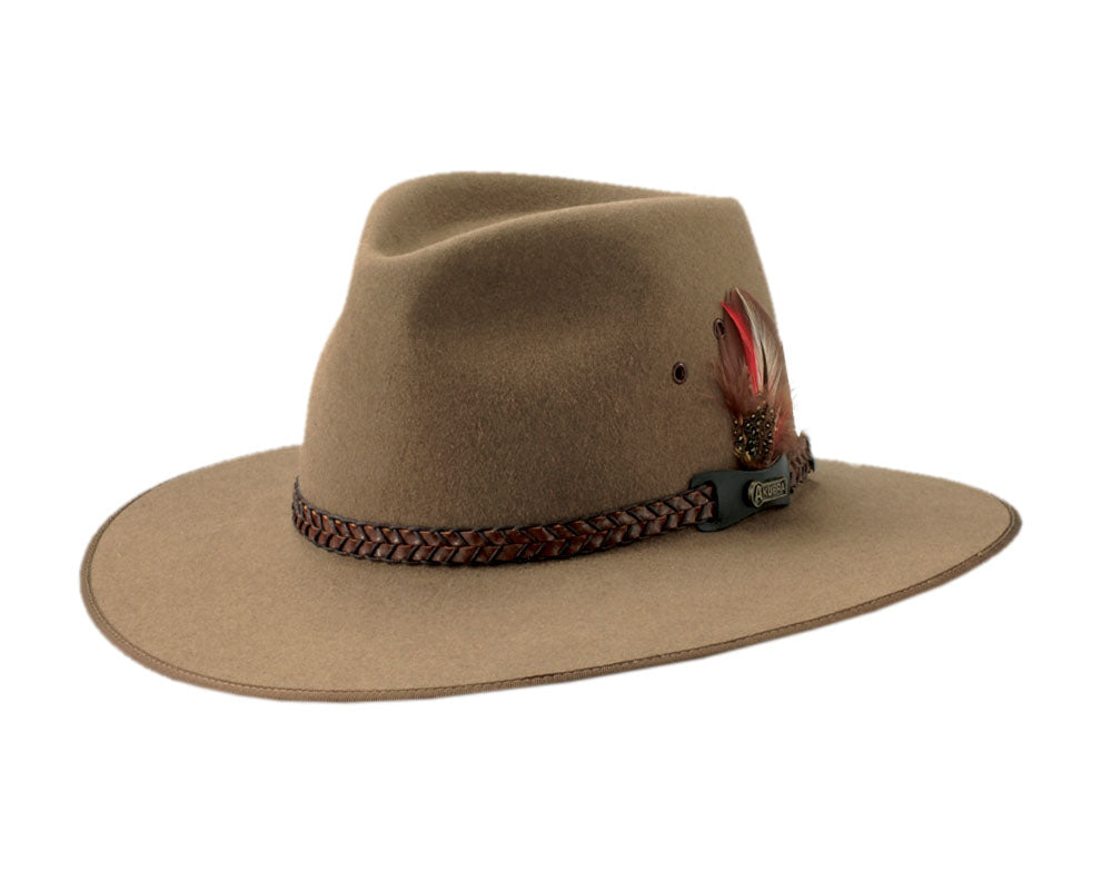 Akubra 'Tablelands' Outback Hat in Sorrel Tan - Premium Australian Wool Felt Cowboy Hat for Men & Women - Perfect for Outdoor Adventures, Rodeos, and Country Fashion