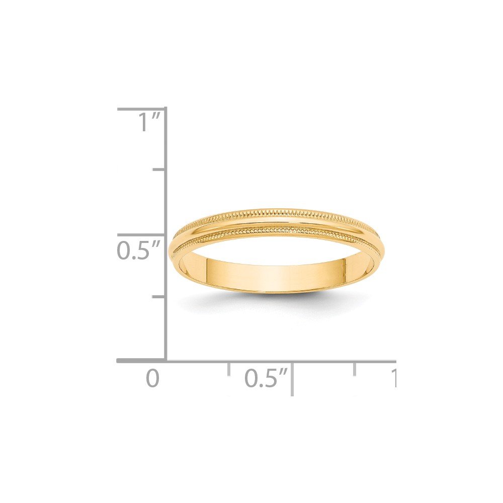 14K Yellow Gold 3mm Milgrain Dome Wedding Band Ring for Women - Classic Plain Wedding Ring for Brides, Engagement, Anniversary & Everyday Jewelry