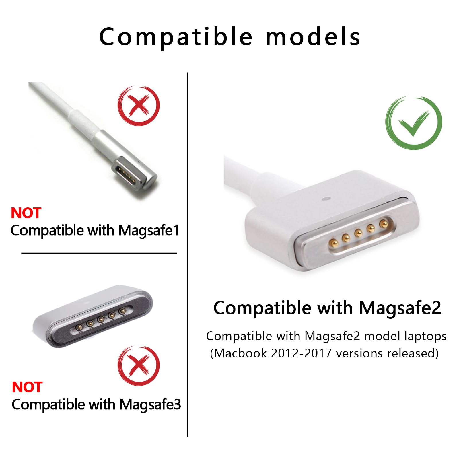 USB C to Magnetic T-Tip Charging Cable for MacBook Air & Pro (2012-2017) - 3ft White Fast Charging Cord | Perfect for Home, Office & Travel Charging