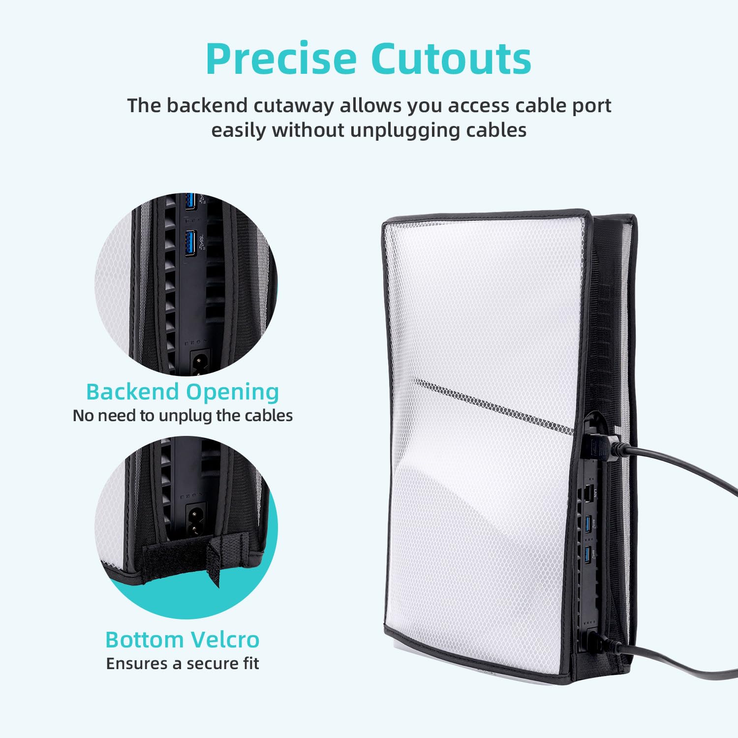 Tolesum PS5 Slim Dust Cover - Anti-Scratch Protective Case for PS5 Slim Digital Edition & Disc Consoles with Clear View Window | Perfect for Gaming Setup Protection & Console Storage