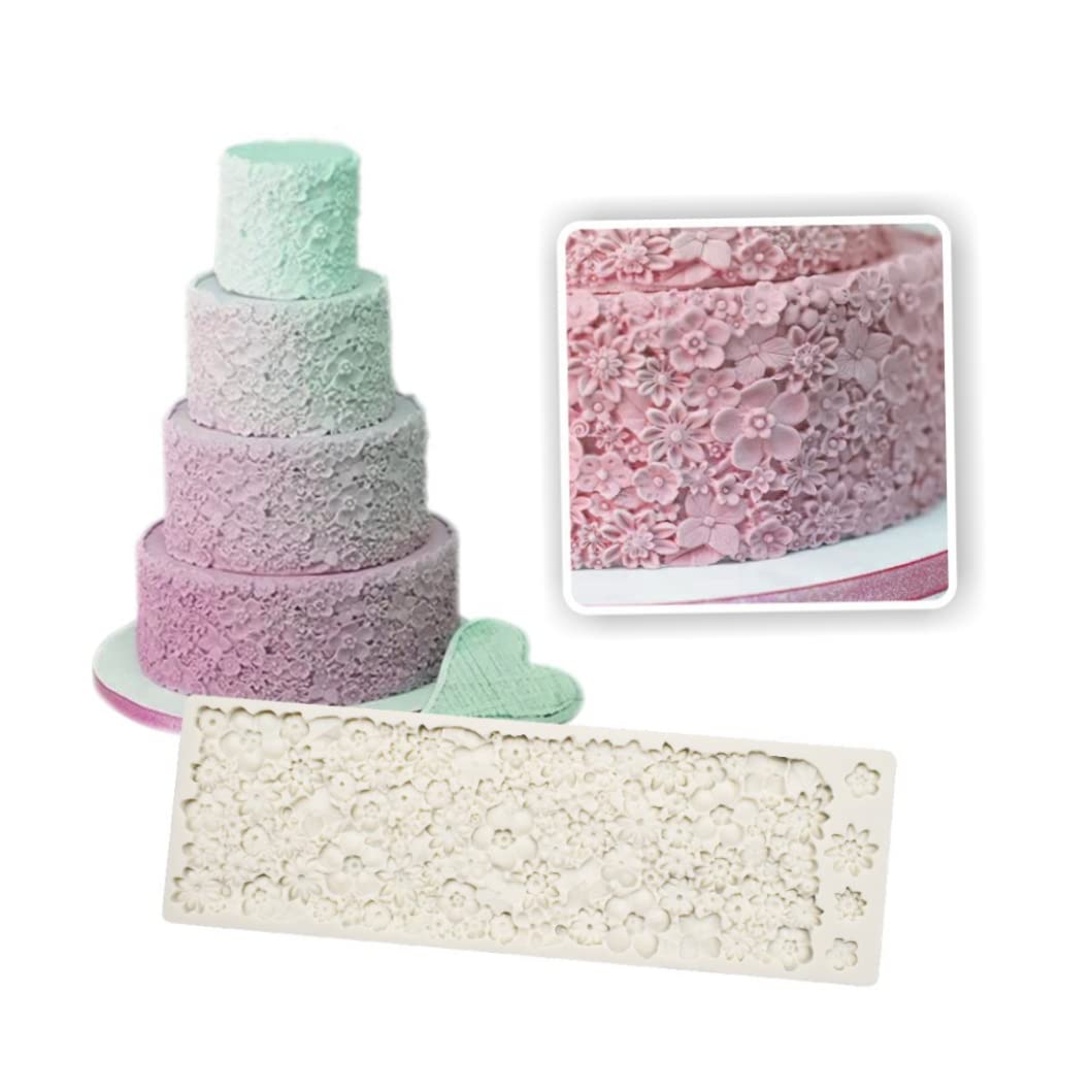 Ecojoy Silicone Cake Lace Mold - Fondant Embossing Mat for Baking, Chocolate & Cake Decorations | Perfect for Wedding Cakes, Birthday Parties & DIY Dessert Designs