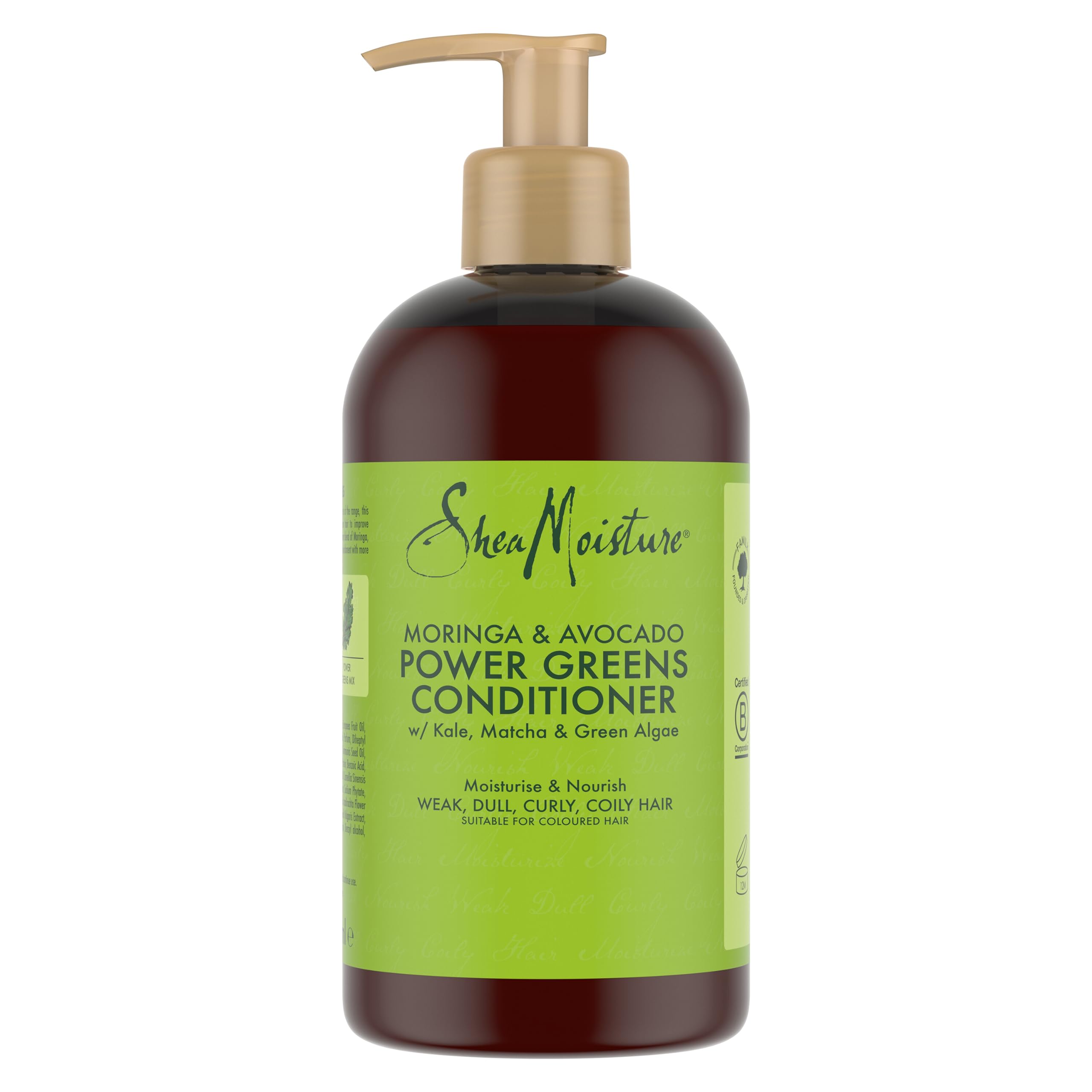 SheaMoisture Moringa & Avocado Power Greens Conditioner 13 oz (384 ml) for Dry, Damaged Hair – Hydrating & Nourishing Hair Treatment for Curly, Coily & Natural Hair Types | Salon-Quality Deep Conditioning at Home