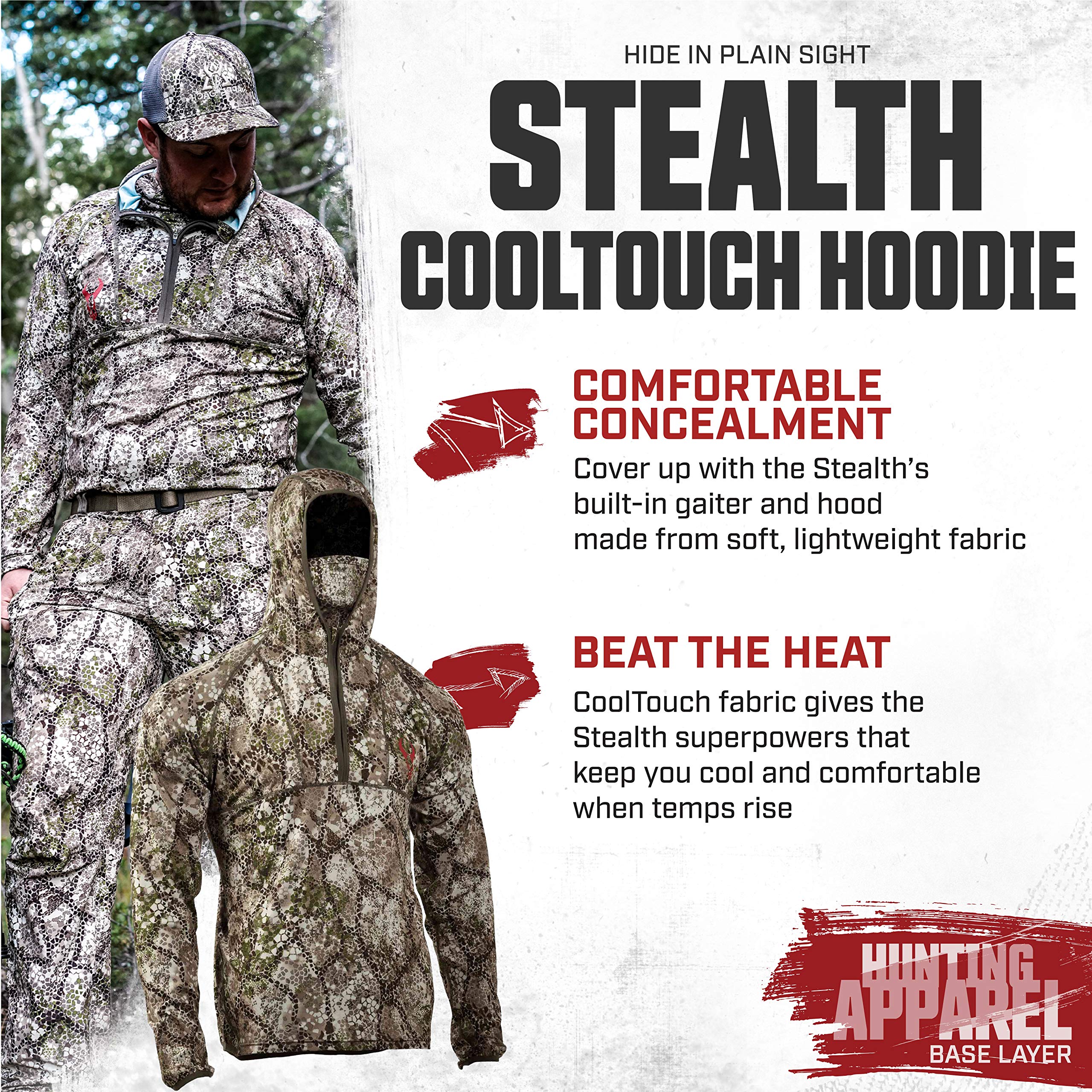 Badlands Stealth Cooltouch Hoodie - Lightweight Hunting Jacket for Men | Breathable Camo Outerwear for Hunting & Outdoor Adventures | Perfect for Cold Weather & Tactical Use