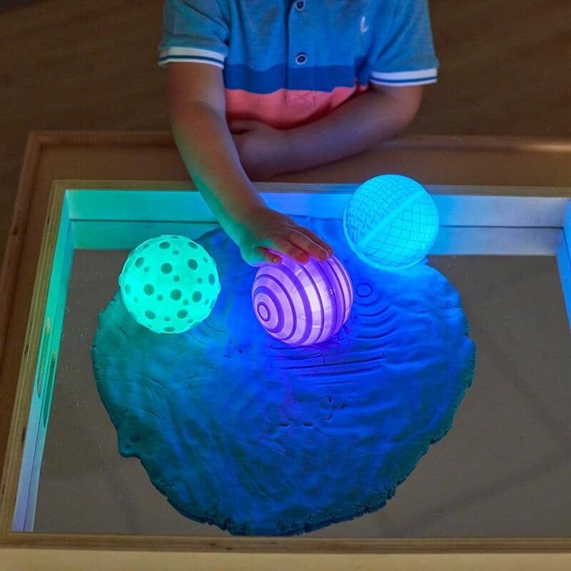 Glow in the Dark Tactile Sensory Spheres - Light Up Stress Relief Toys for Kids & Adults - Perfect for Anxiety Relief, Autism Therapy, and Sensory Play