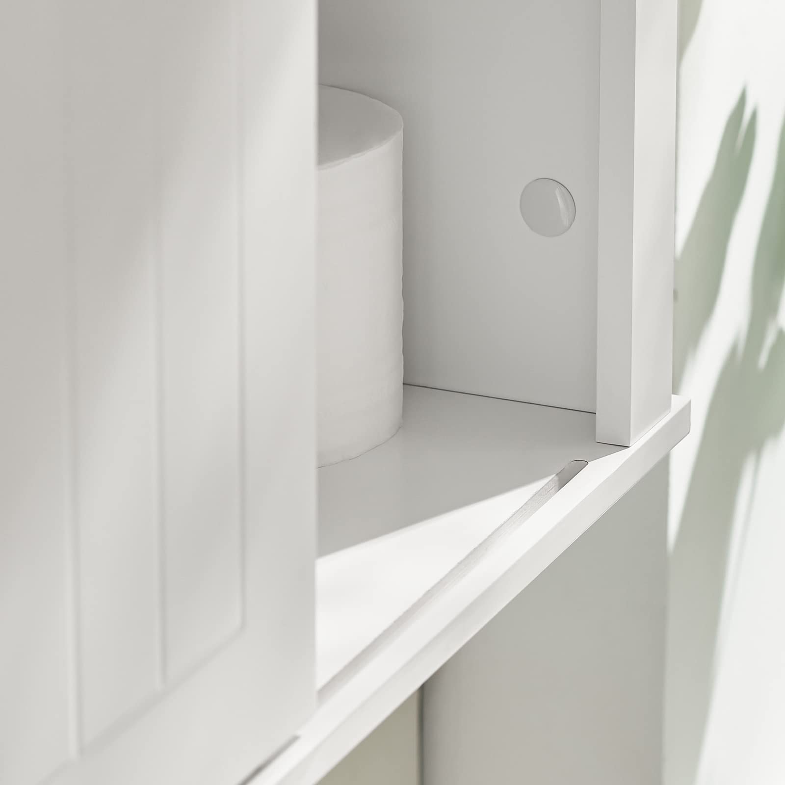 SoBuy BZR71-W Wall Mounted Bathroom Medicine Cabinet with Sliding Door - 26.8