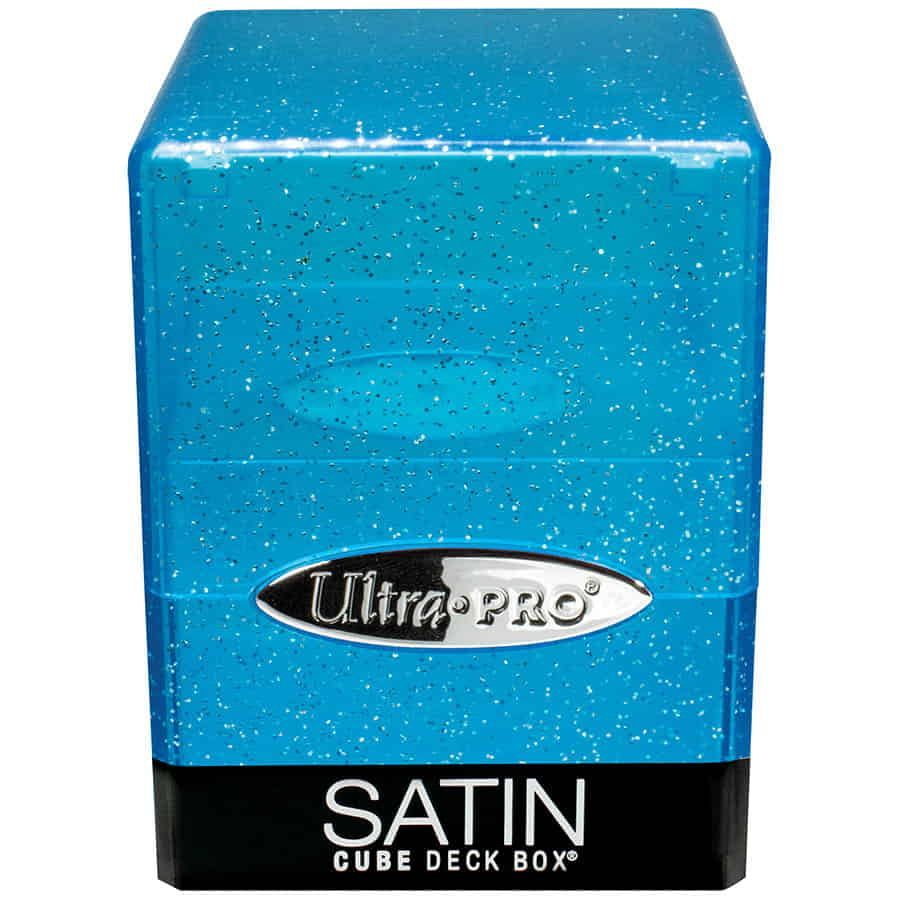 15908 DB S Cube Glitter Blue - Sparkling Decorative Cube for Home, Office & Party Decor | Perfect for Gift Giving, Shelf Display & Event Centerpieces