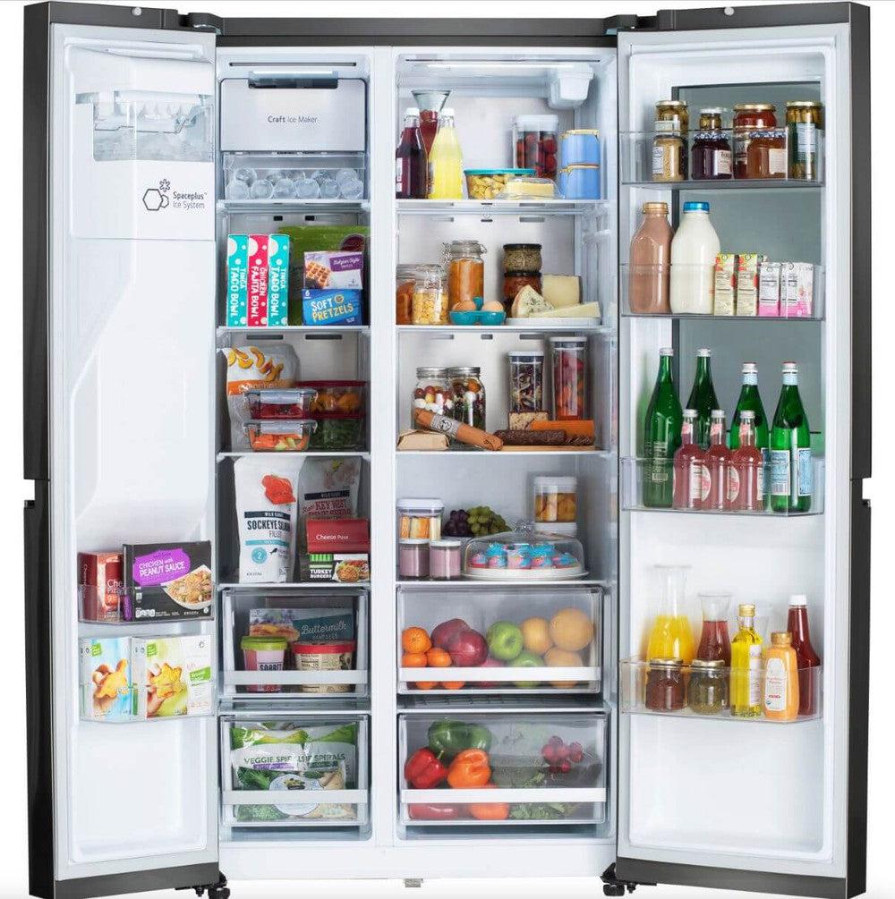 LG 27 Cu. Ft. Black Stainless Steel Side by Side Refrigerator with InstaView & Craft Ice Maker - Perfect for Modern Kitchens & Entertaining (Model LRSOS2706D)