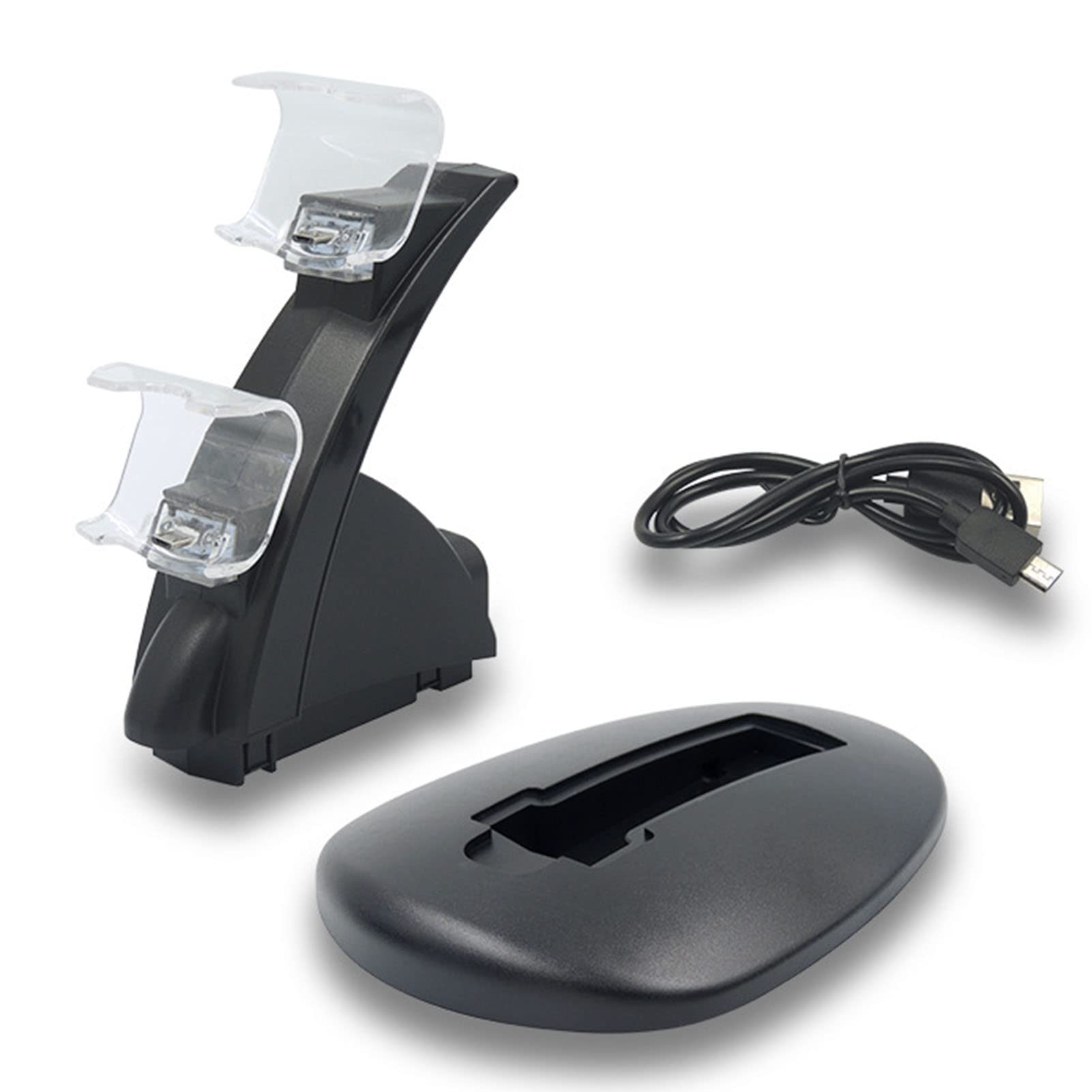 Dual USB PS4 Controller Charging Station Dock - Fast Charging Stand Cradle for Sony Playstation 4, PS4 Pro & PS4 Slim Controllers - LED Indicator for Gaming Setup & Night Use